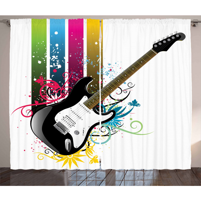 Bass Floral Colorful Curtain