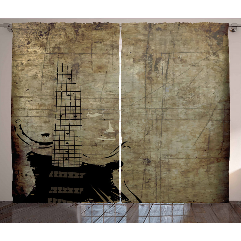 Faded Instrument Design Curtain