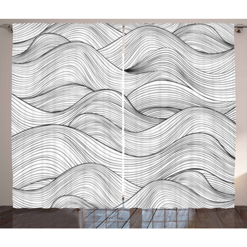 Geometric Waves Ocean Curtain