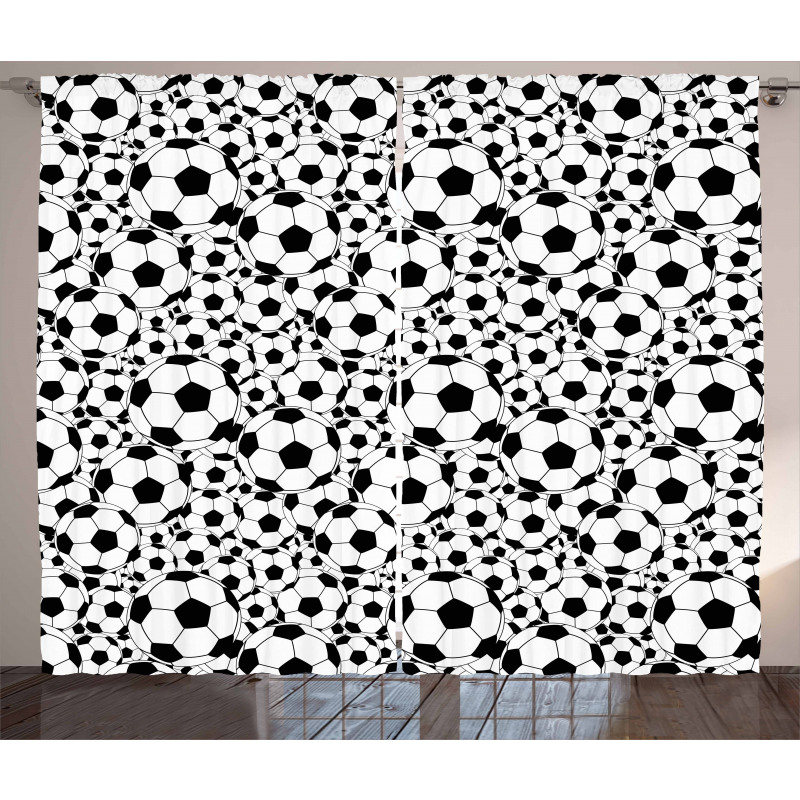 Monochrome Balls Boys Curtain