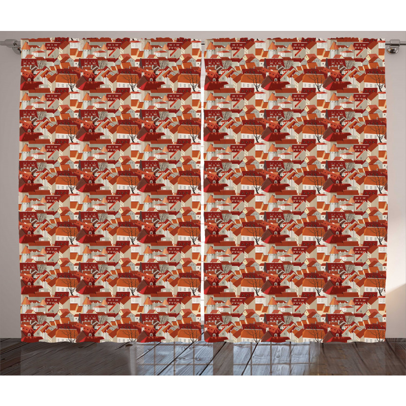 Tile Roof Pattern Urban Curtain
