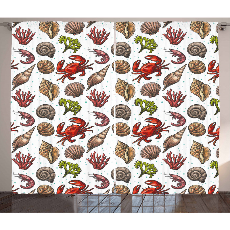 Maritime Shrimps Curtain