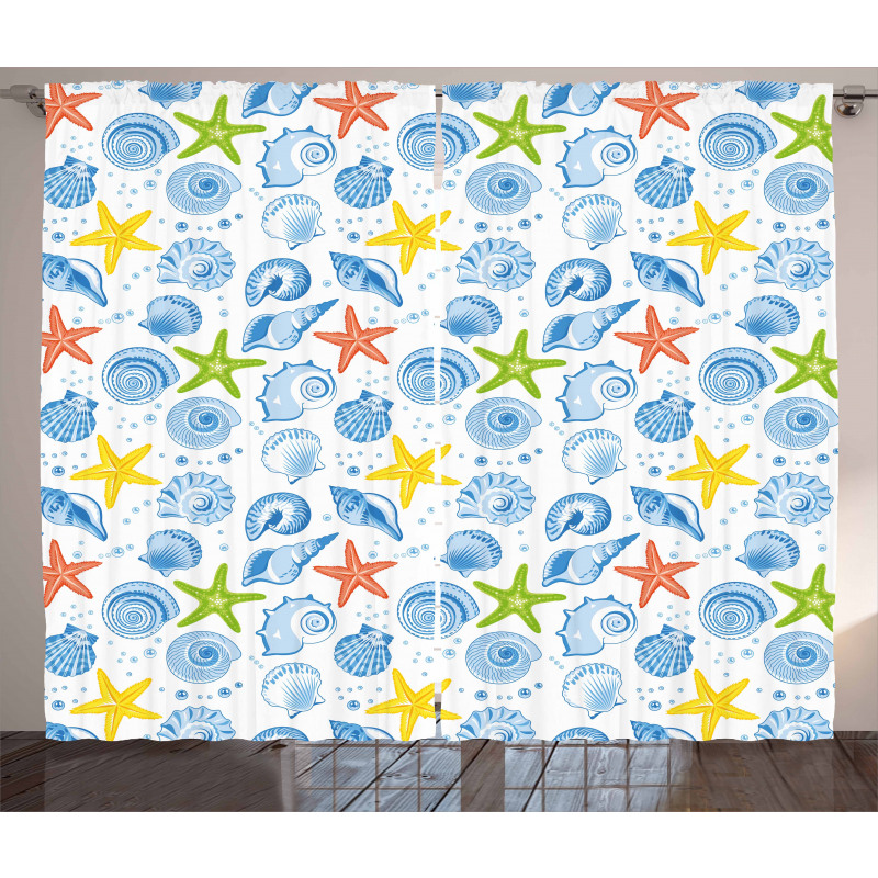 Aqua Marine Stars Curtain