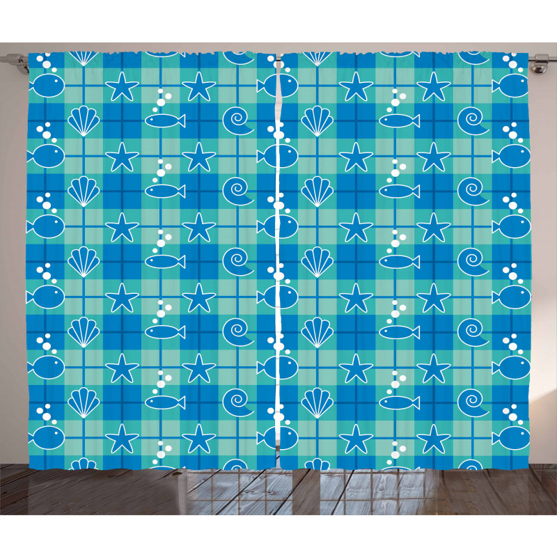 Plaid Pattern Marine Curtain