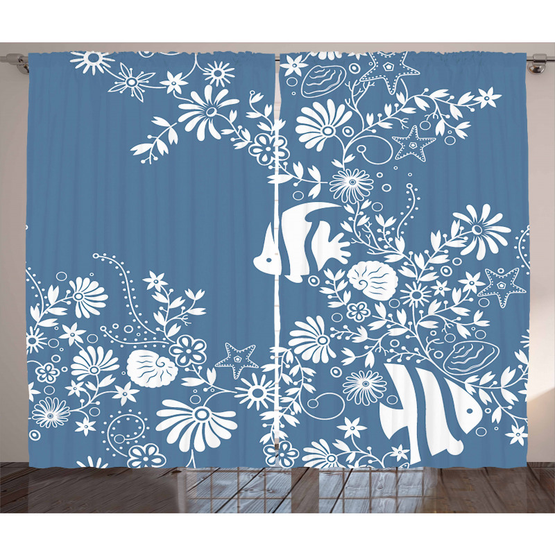 Flowers and Fishes Curtain