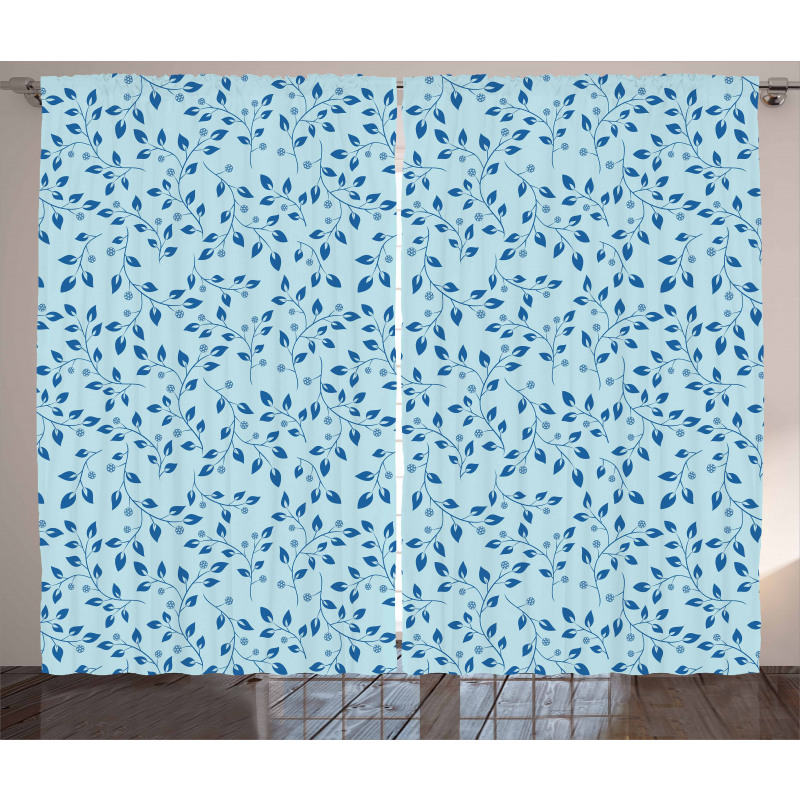 Blue Berries Rustic Life Curtain