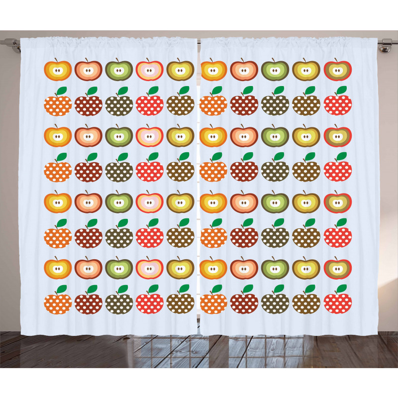 Retro Polka Dots Colorful Curtain