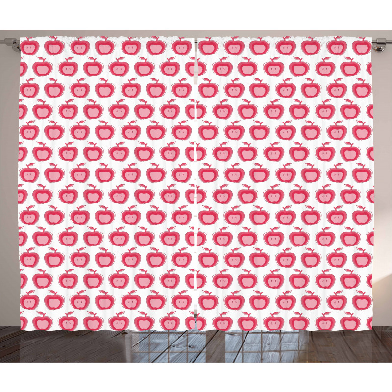Doodle Pink Girls Pattern Curtain