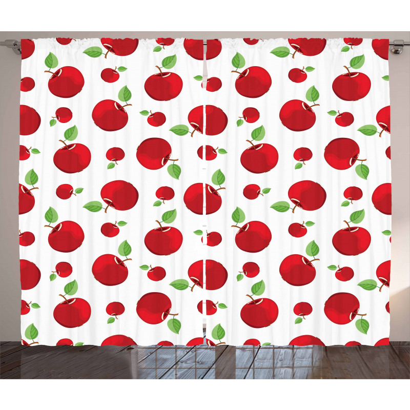 Vivid Cartoon Red Fruit Curtain