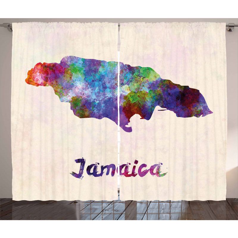 Abstract Country Map Curtain