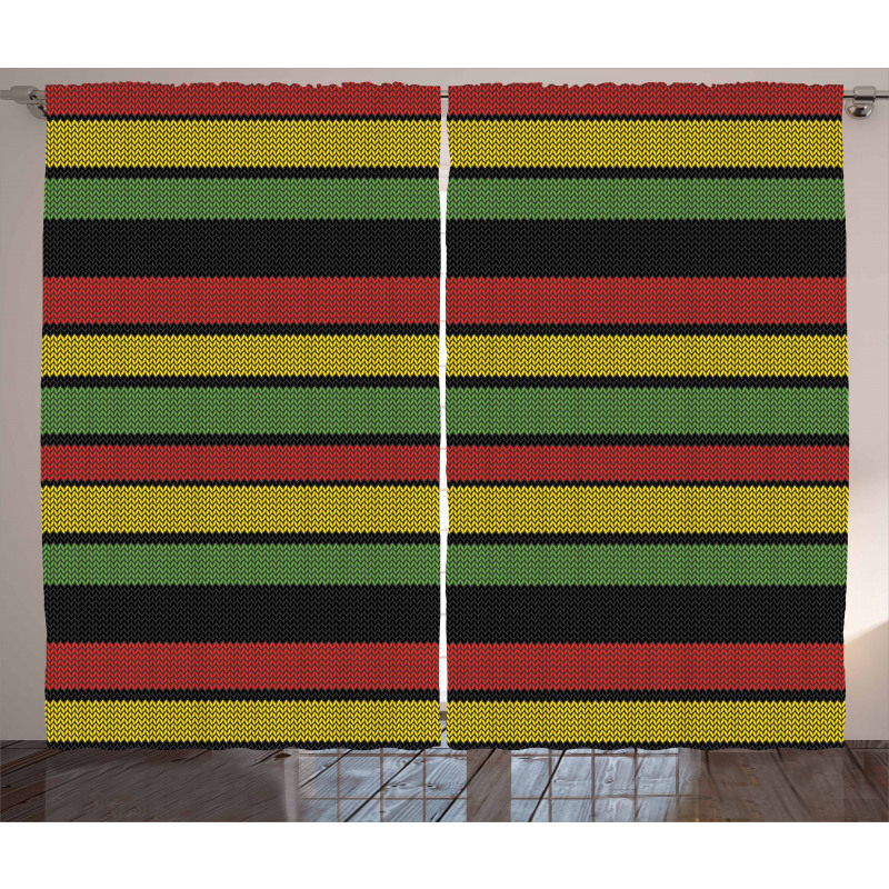 Knitted Rasta Lines Curtain