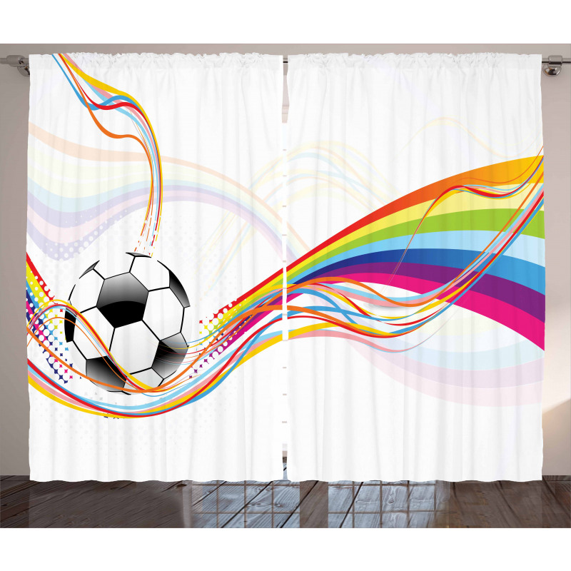 Rainbow Pattern Line Curtain