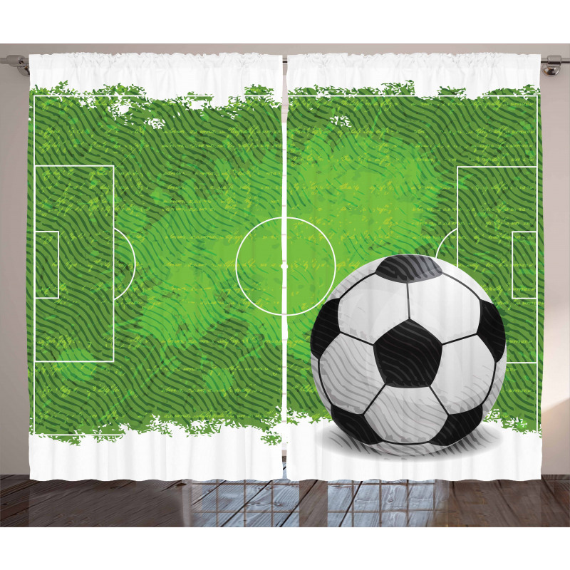 Grunge Football Design Curtain