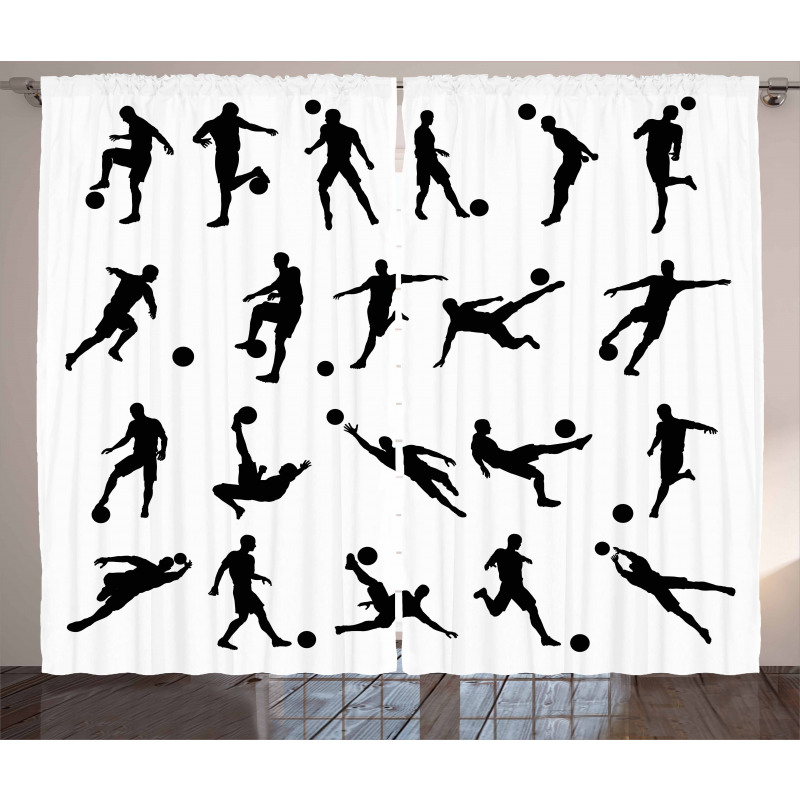 Football Silhouettes Curtain