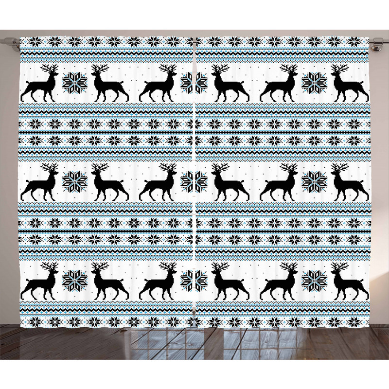 Zigzag Reindeer and Snow Curtain