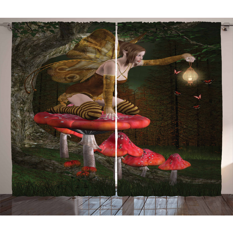 Mythical Fairy Mushroom Curtain