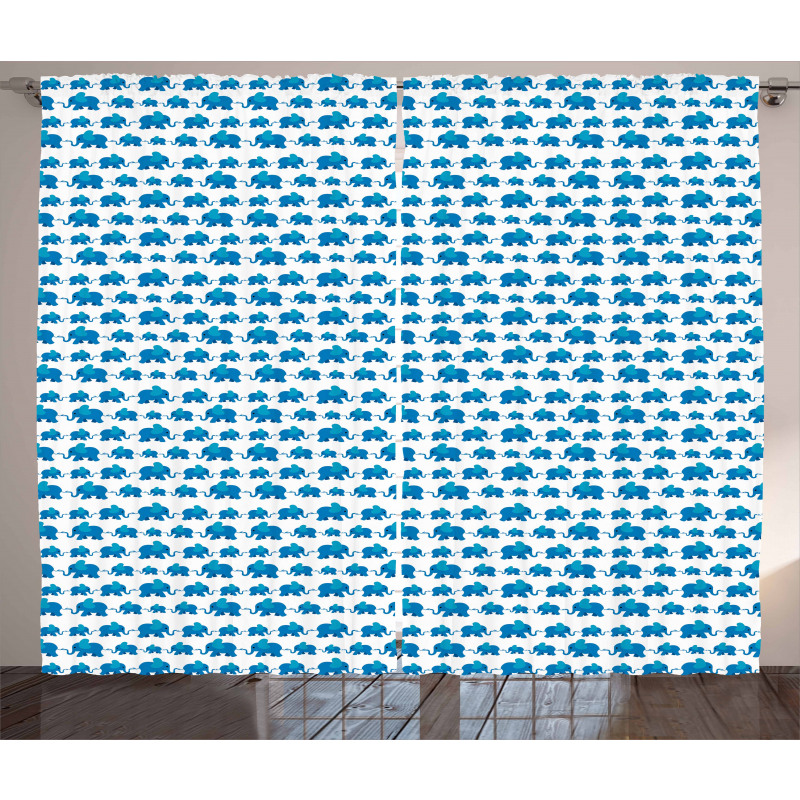 Blue Animal Kids Theme Curtain