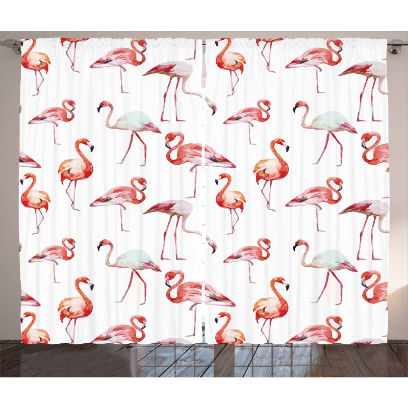 Exotic Birds Pattern Curtain