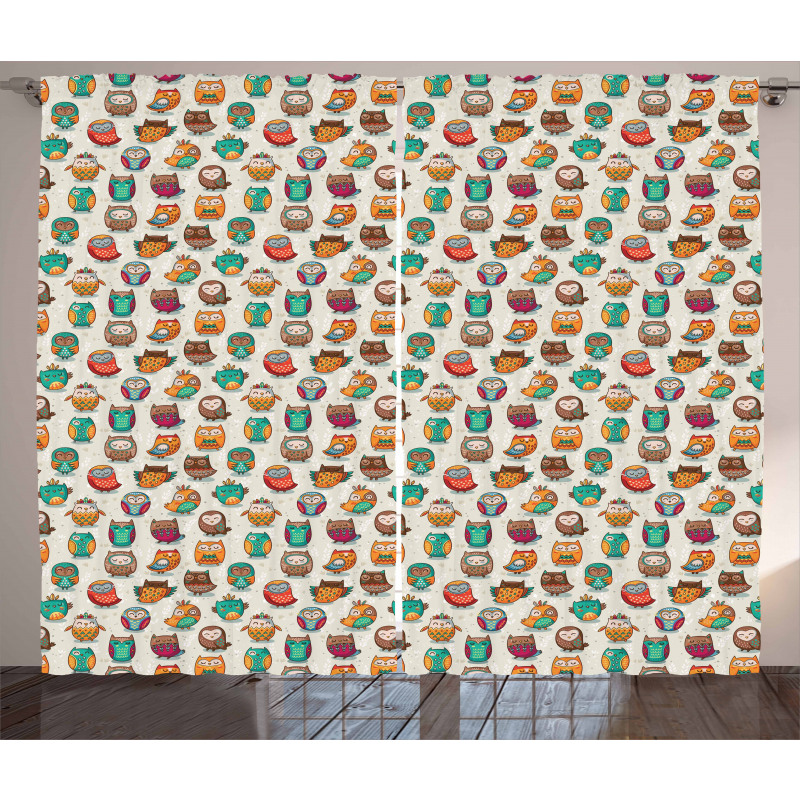 Cheerful Cartoon Native Curtain