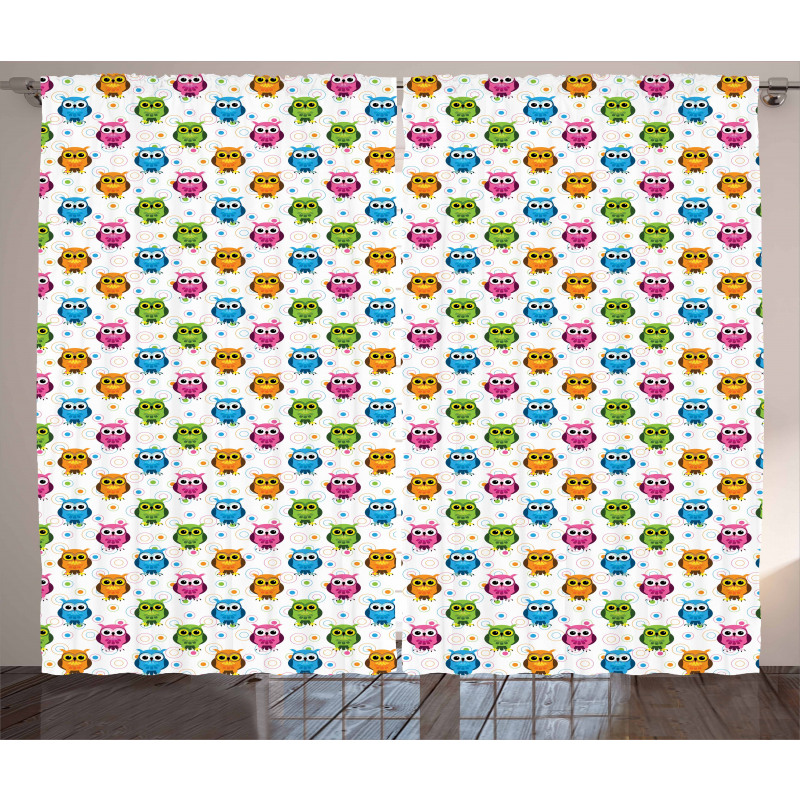 Lively Colored Fun Circles Curtain