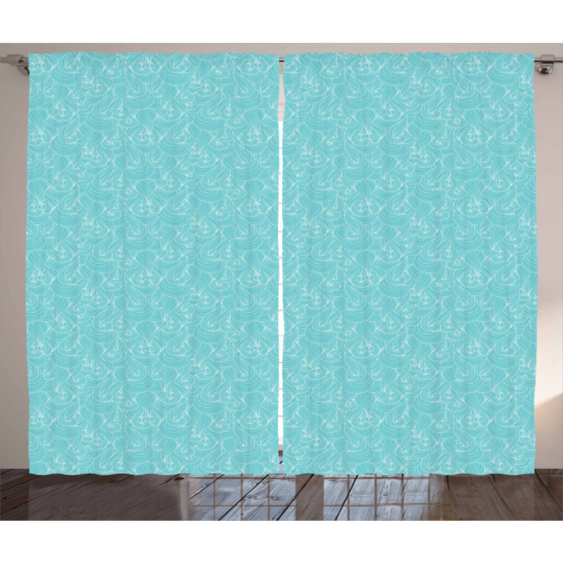 Sea Inspired Lines Curtain