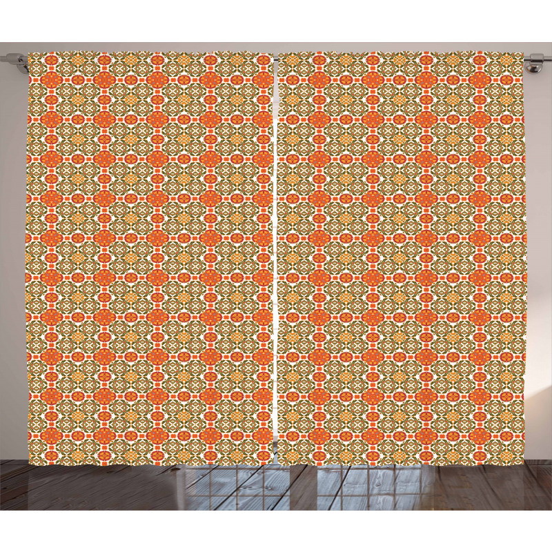 Vintage Oriental Tile Curtain