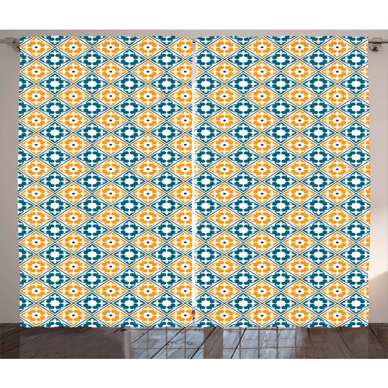 Spanish Azulejo Style Curtain