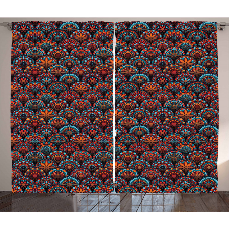 Scale Mandala Design Curtain