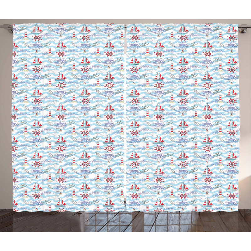 Ocean Themed Ship Curtain