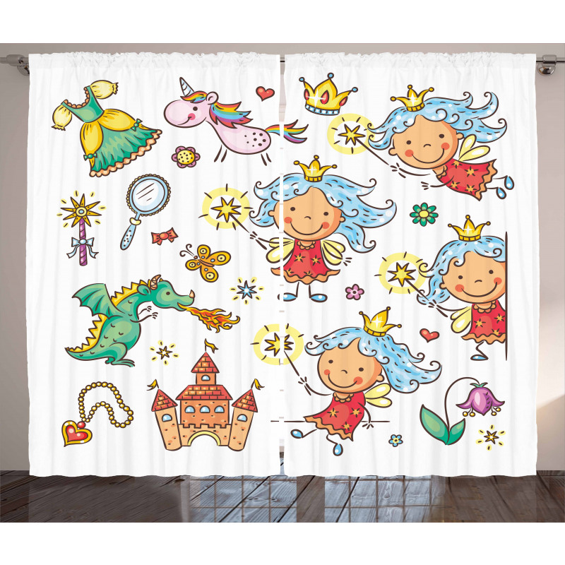 Cartoon Princess Motif Curtain