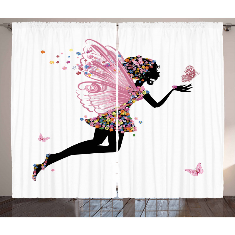 Floral Dressed Angel Curtain