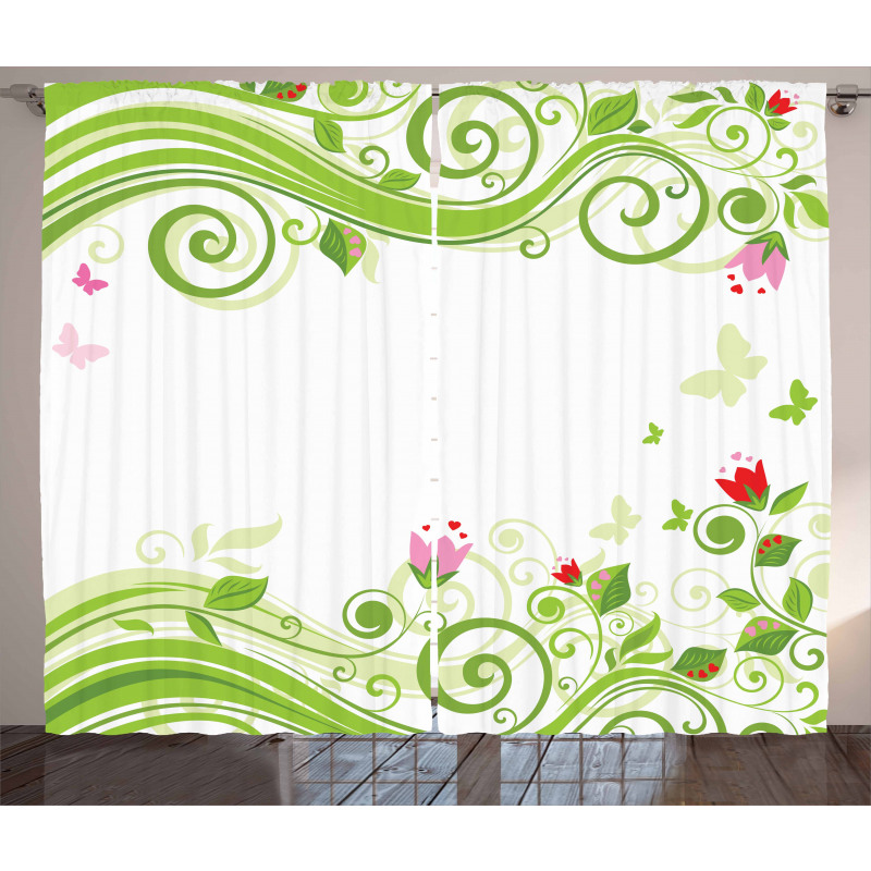 Blossoming Stripes Curtain