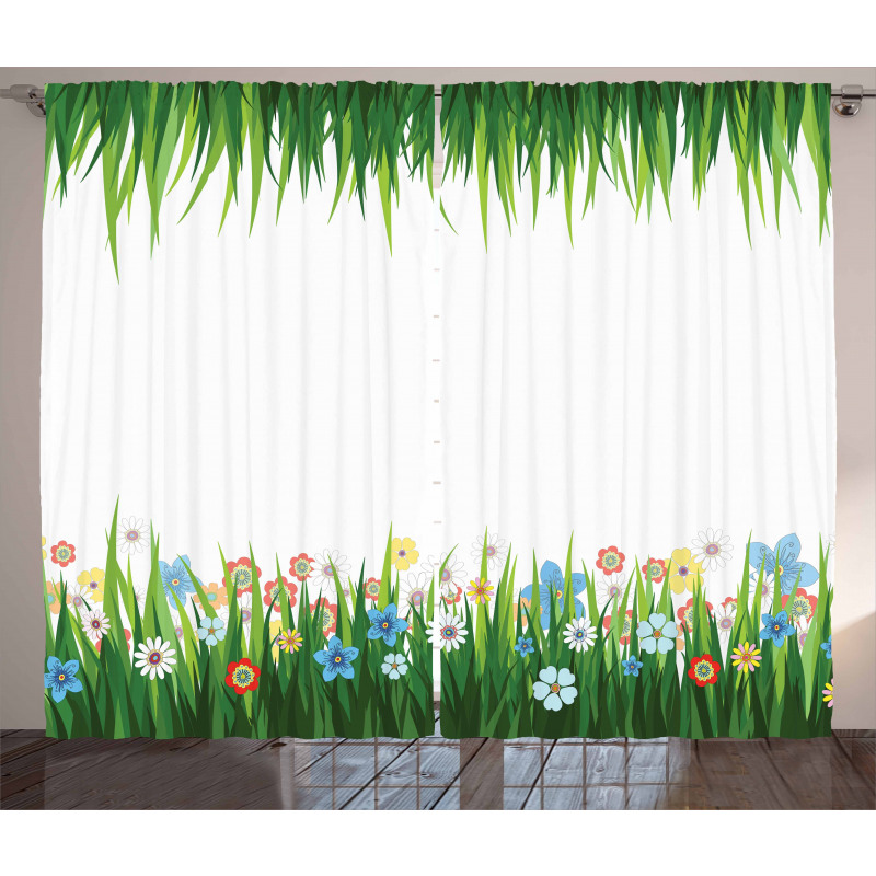 Grass and Flowers Curtain