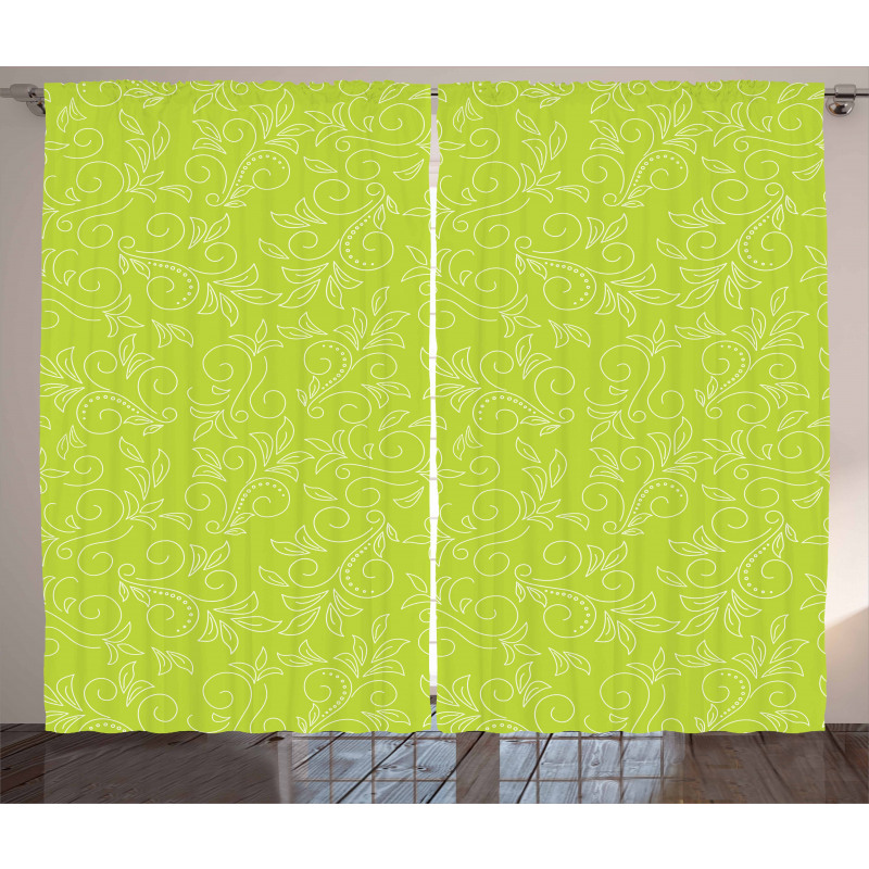 Doodle Curly Flora Curtain