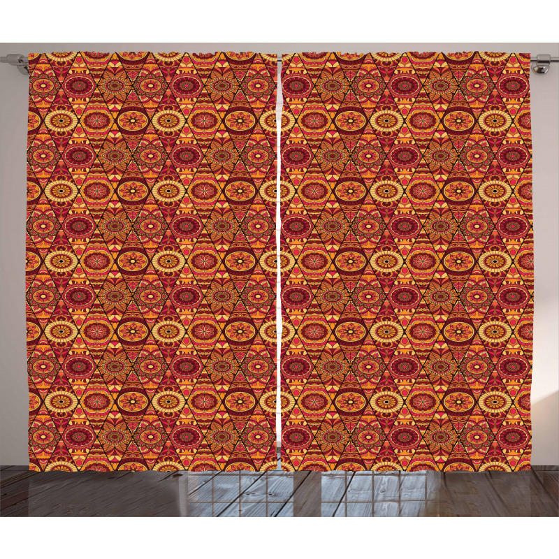 Floral Boho Geometric Curtain