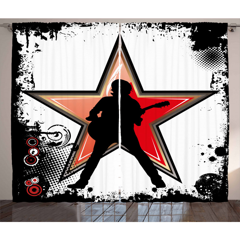 Guitar Player Star Curtain