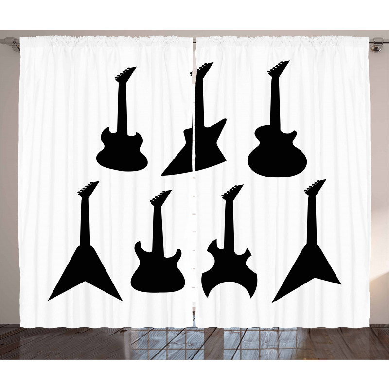 Guitar Silhouettes Curtain