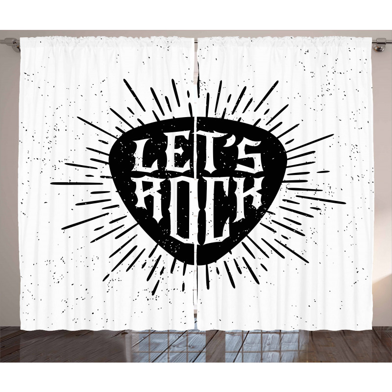 Lets Rock Words Curtain