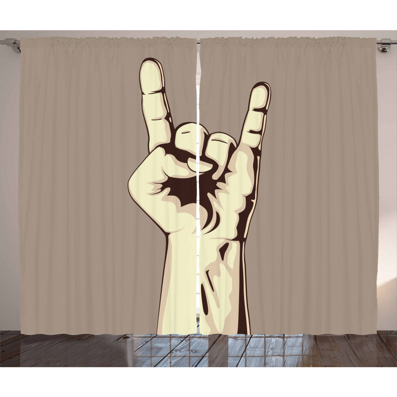 Hand Sign Vintage Curtain