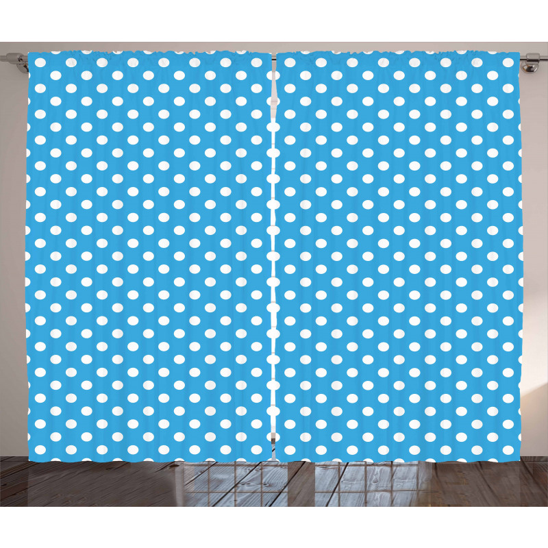Retro Polka Dots Geometric Curtain