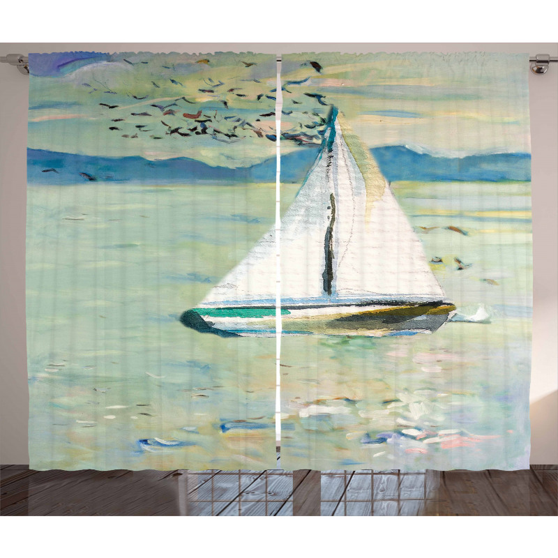 Monet Sailing Boat Curtain