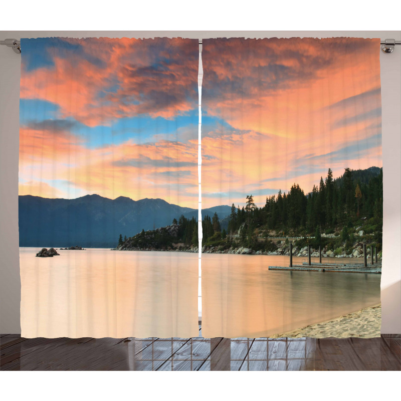 Sunset at Lake Tahoe USA Curtain