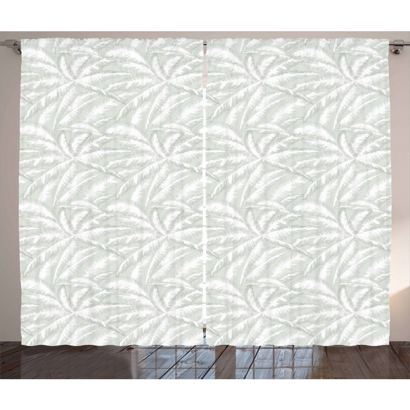 Abstract Pale Leafage Curtain