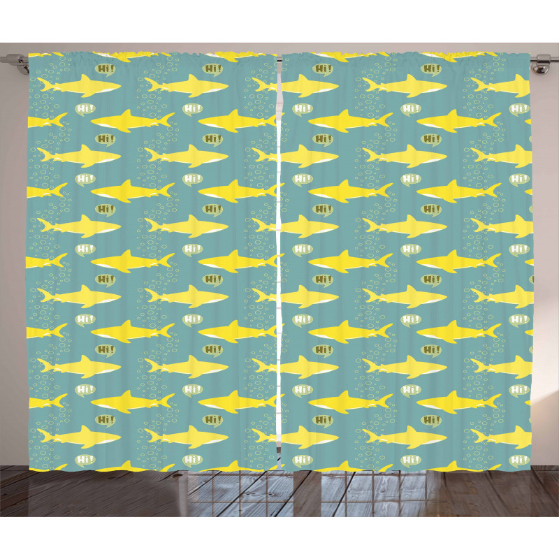 Friendly Yellow Fishes Curtain