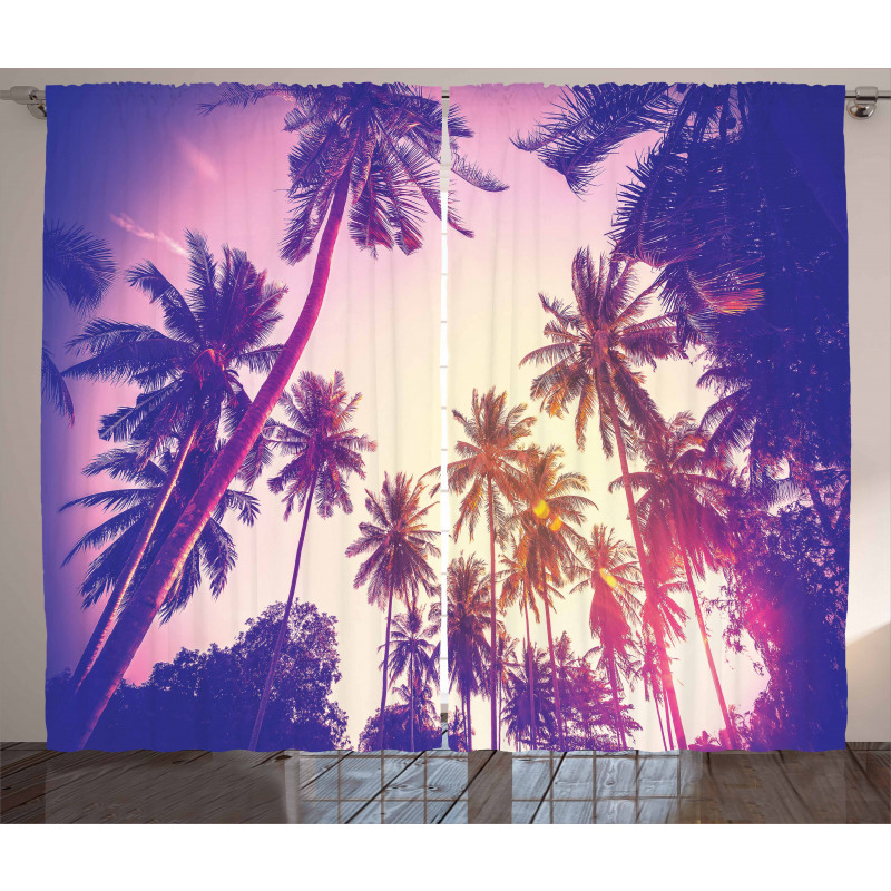 Tropic Island Sunset Curtain