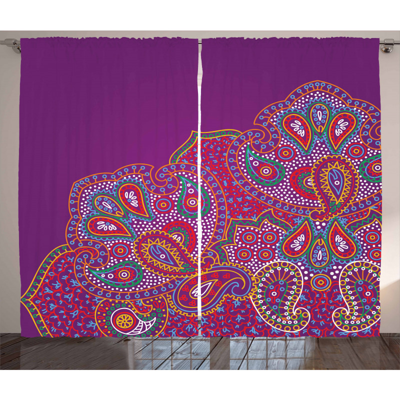 Floral Paisley Art Curtain