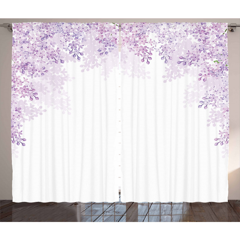 Lilac Blossoms Spring Curtain