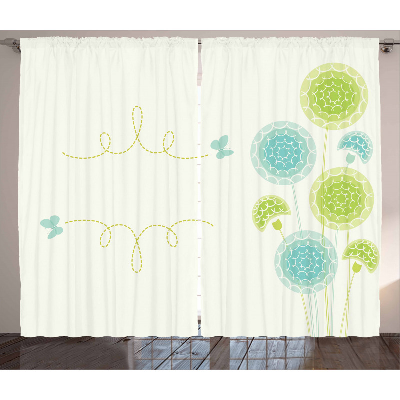 Hand Drawn Plants Curtain