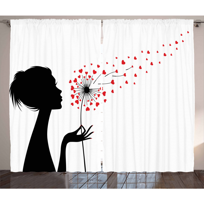 Woman with Dandelion Curtain