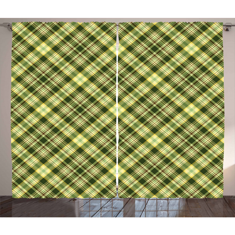 Diagonal Tartan Curtain